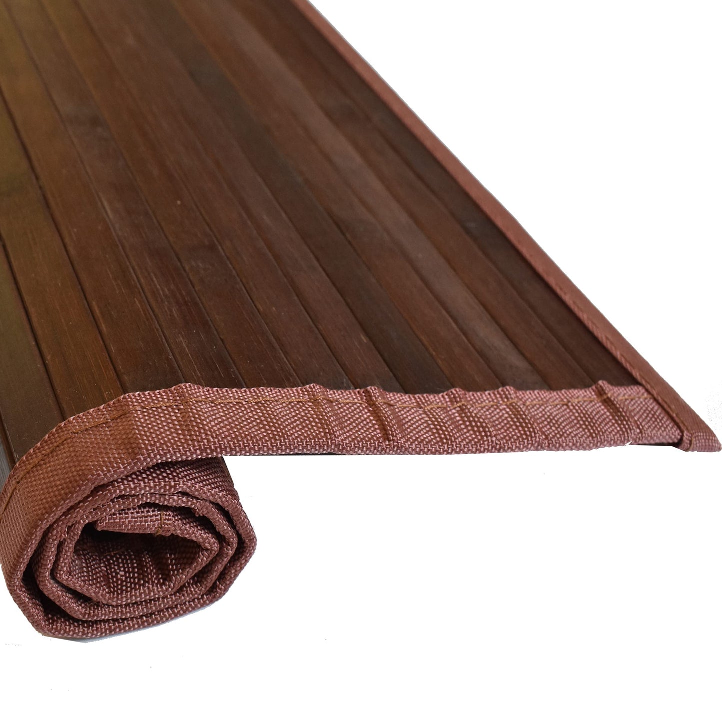 Queensell Bamboo Rug – Bamboo Bathroom Accessories Area Rug – Bath Mat – Bathroom Rugs – Runner Small Rug 17" x 24" Dark Brown