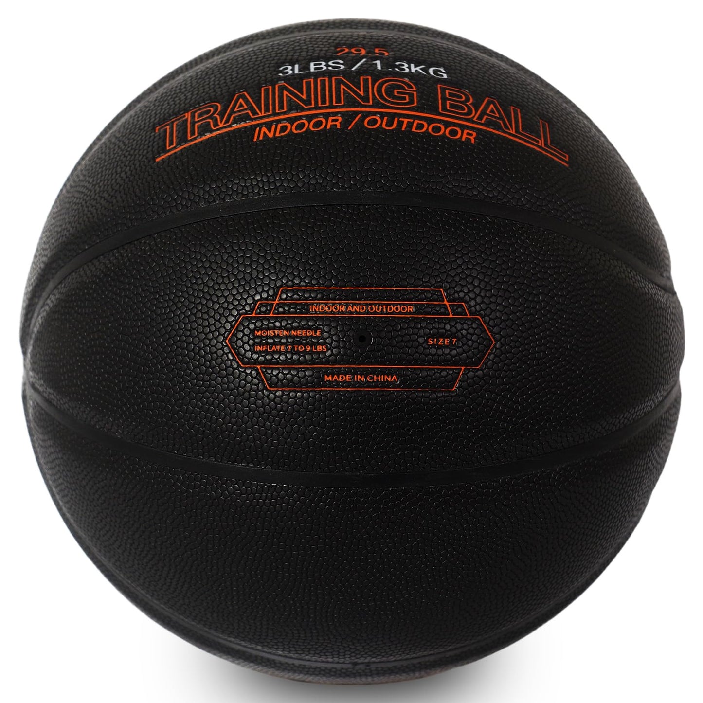 NEOGOAT 3LBS 29.5" Weighted Basketball Size 7 Heavy Basketball Training Equipment for in& Outdoor Improving Handling Dribbling, Passing&Rebounding Skills Weighted Training(Deflated)
