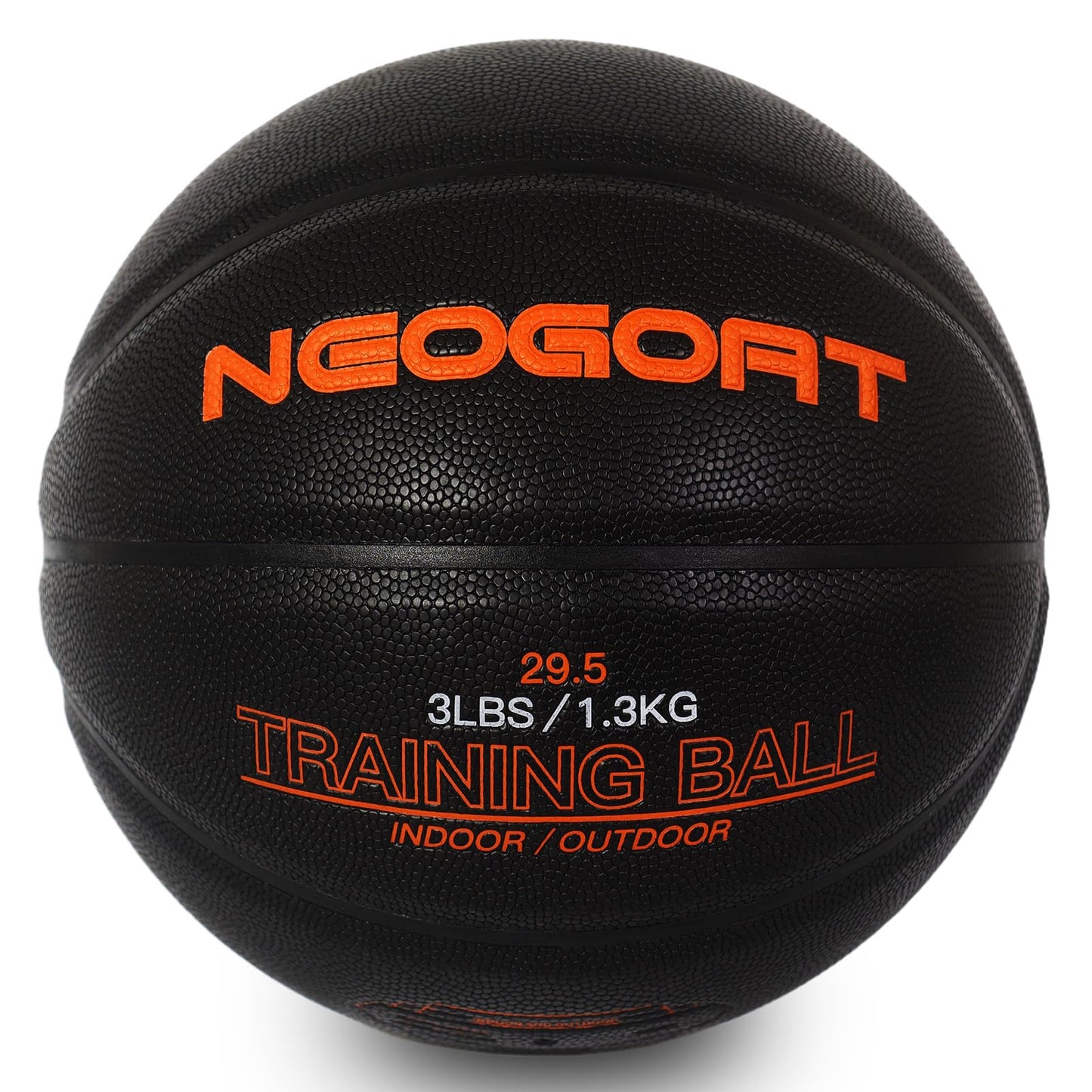 NEOGOAT 3LBS 29.5" Weighted Basketball Size 7 Heavy Basketball Training Equipment for in& Outdoor Improving Handling Dribbling, Passing&Rebounding Skills Weighted Training(Deflated)