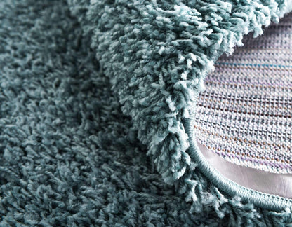 Unique Loom Solid Shag Collection Area Rug (10' x 13' 1" Rectangle Light Slate Blue)