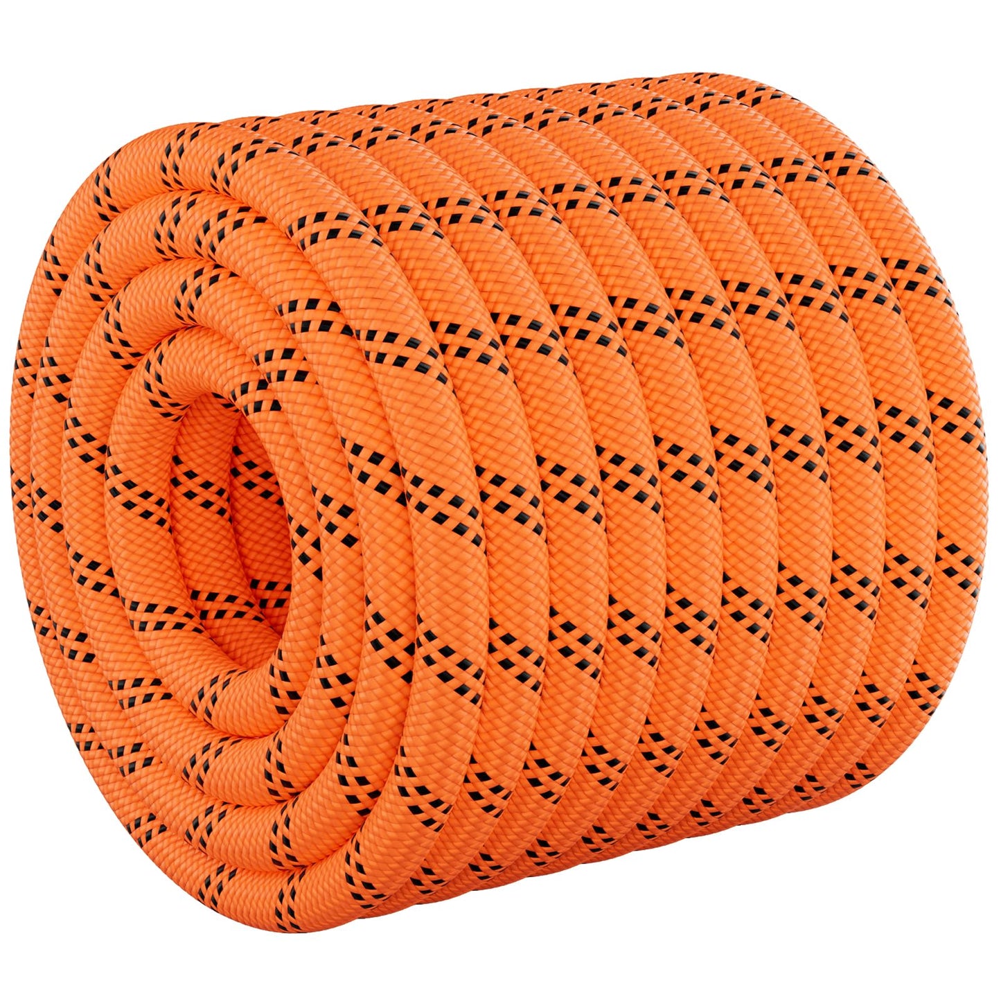 X XBEN Braided Polyester Arborist Rope 1/2 inch X 170ft, 48 Strands, 12 Inner core,5174 LBS Breaking Strength Outdoor Rope, Arborist Rigging Rope for Rock Hiking Camping Swing Tree Rescue,Orange