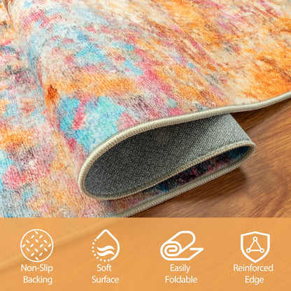 8x10 Area Rugs for Living Room Rug Washable: Abstract Large Rug for Dining Room Bedroom Carpet Non Slip 8 by 10 Indoor Modern Nursery Home Office Colorful
