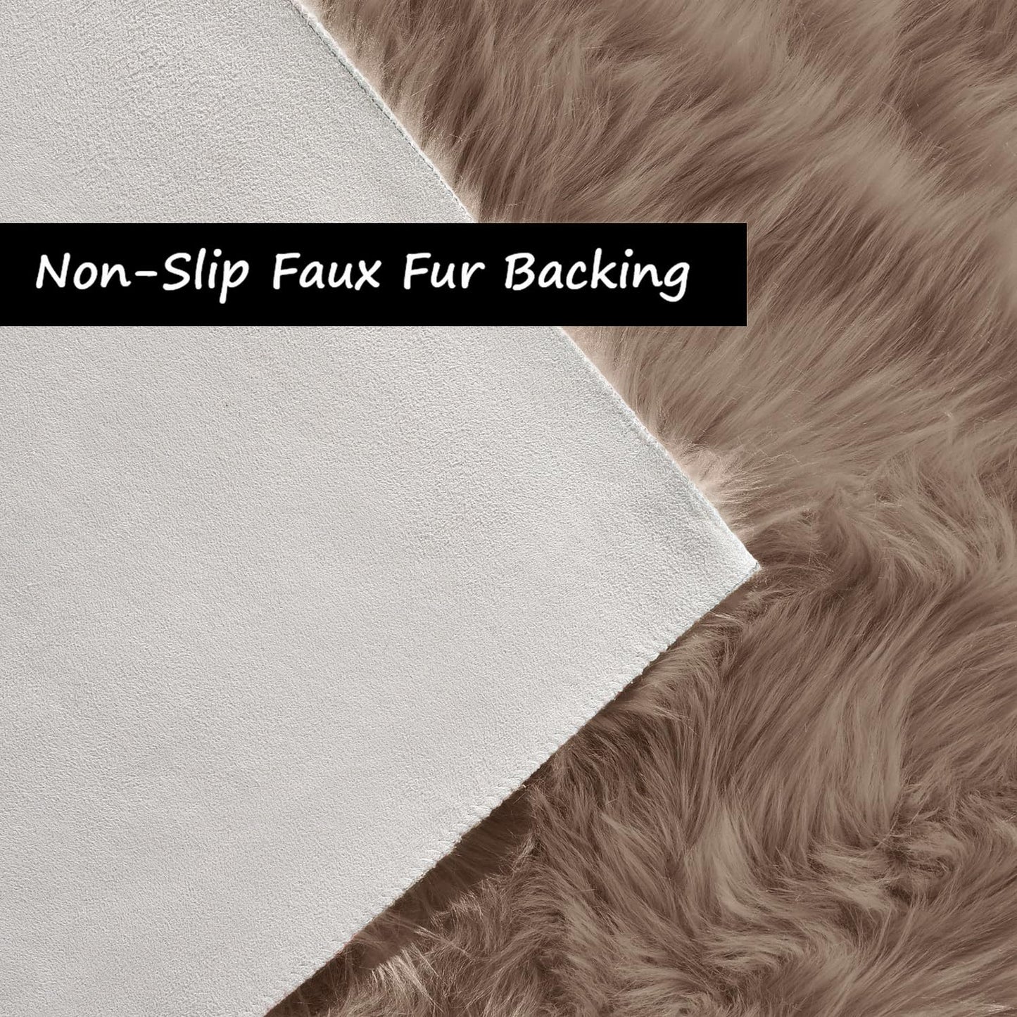 Goolela Furry 2x6 Fluffy Faux Sheepskin Beige Washable Shag Rug for Living Room Bedroom Sofa Cute Room Decor Rectangle