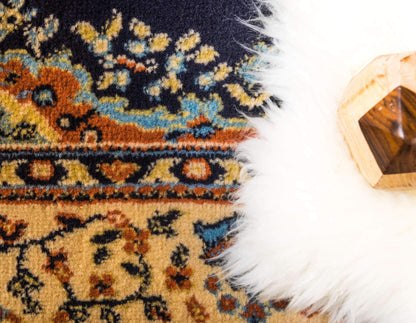 Unique Loom Reza Collection Traditional Persian Style Area Rug, 6 x 9 ft, Navy Blue/Ivory