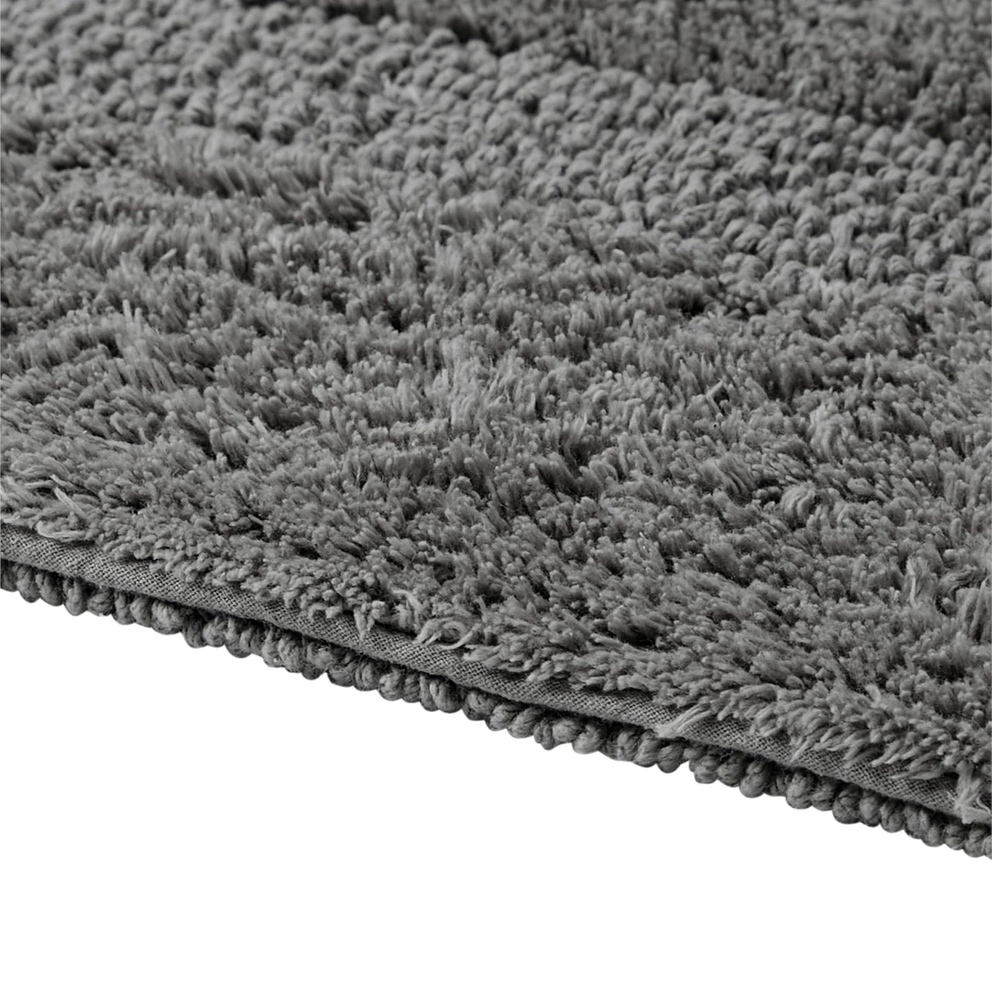 Better Trends Bath Room Rugs 100% Cotton Soft Tufted 17" x 24" Bath Rug Water Absorbent, Reversible Machine Washable for Bath Room Floor Decor, Laundry Room, Oeko-Tex Certified Grey Lux Collection