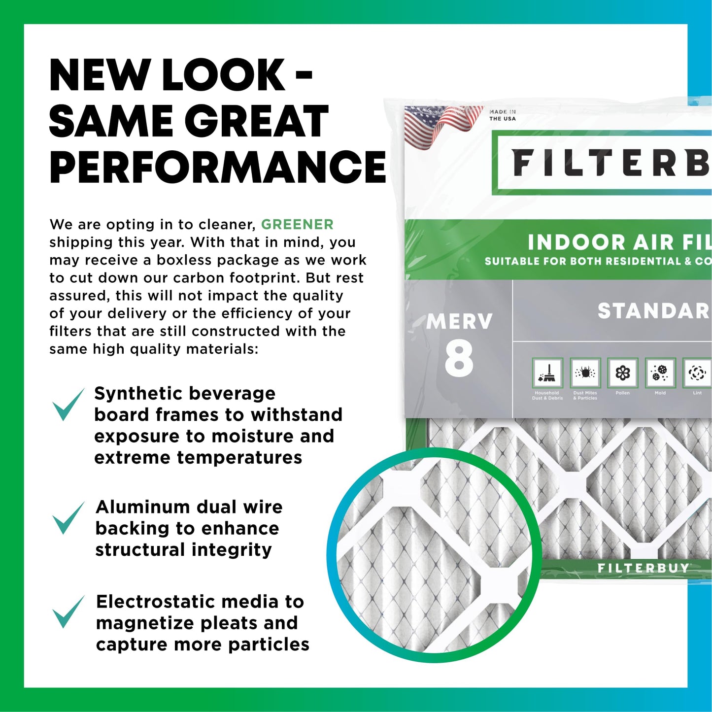 Filterbuy 20x20x1 Air Filter MERV 8 Essential Dust & Allergy Defense (12-Pack), Electrostatic Pleated HVAC AC Furnace Filters Replacement, Made in USA (Actual Size: 19.50 x 19.50 x 0.75)