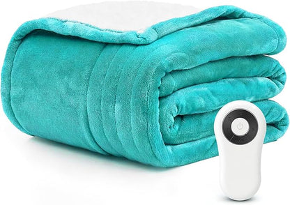 Heated Blanket Electric Throw Blanket 50"x60" Fast Heating Electric Blanket with 5 Heat Levels & 4 Hours Auto-Off Overheat Protection Cozy Soft Flannel Heated Throw Blanket