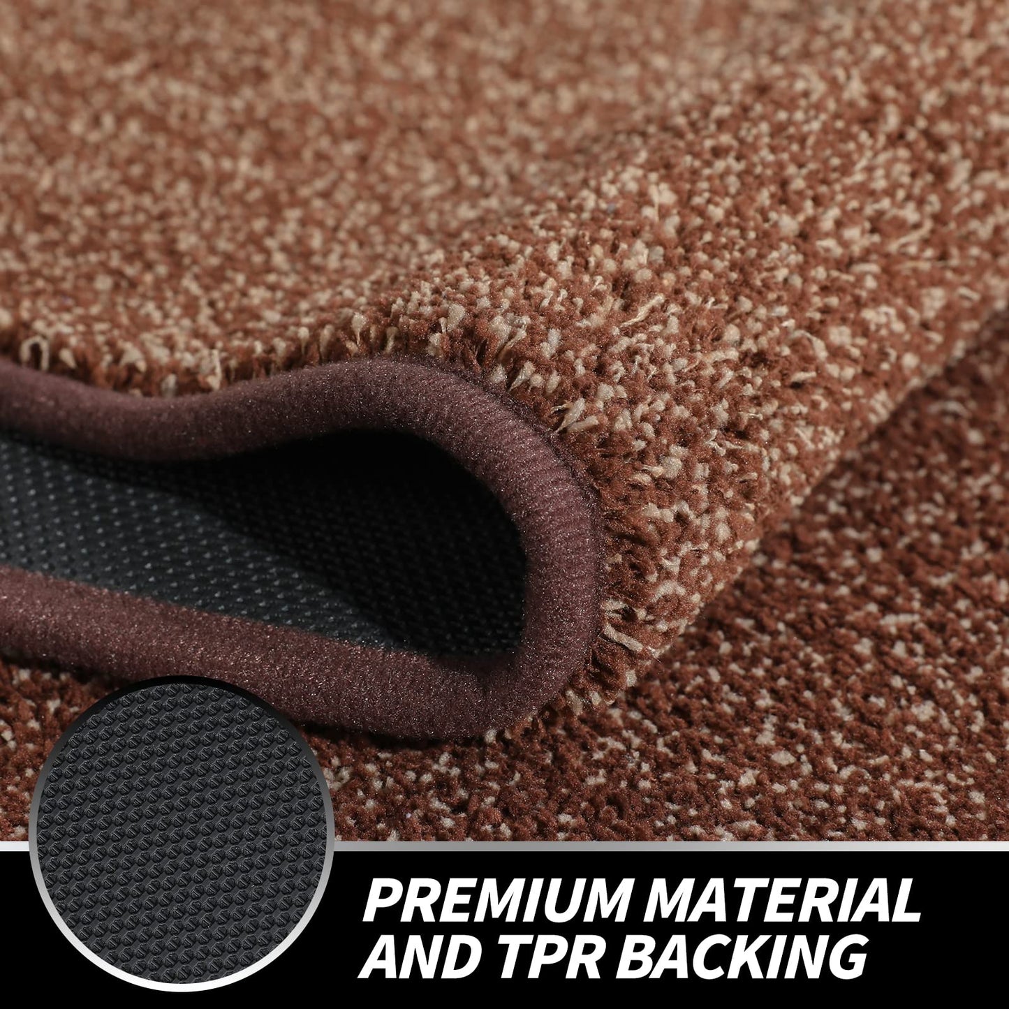 LINLA Indoor Doormat, Super Absorbs Mud Mat, Washable Non-Slip Rubber Backing Clean Door Mat for Doorways Inside Dirt Trapper Mats Shoes Scraper, 18x30 Inches Camel Coffee
