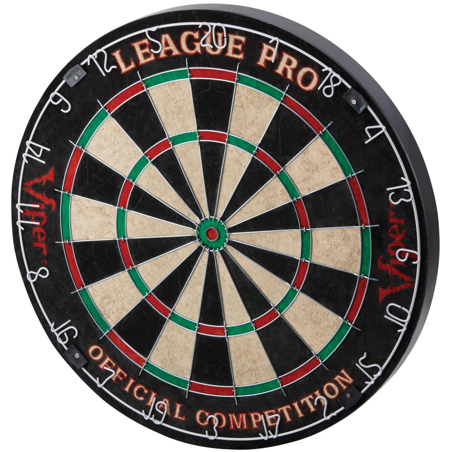 Viper League Pro Sisal Bristle Dart Board for Adults Starter Set with Cricket Scoreboard, Regulation 17.75 Inch Steel Tip Dartboard, 3 Darts, and Chalk