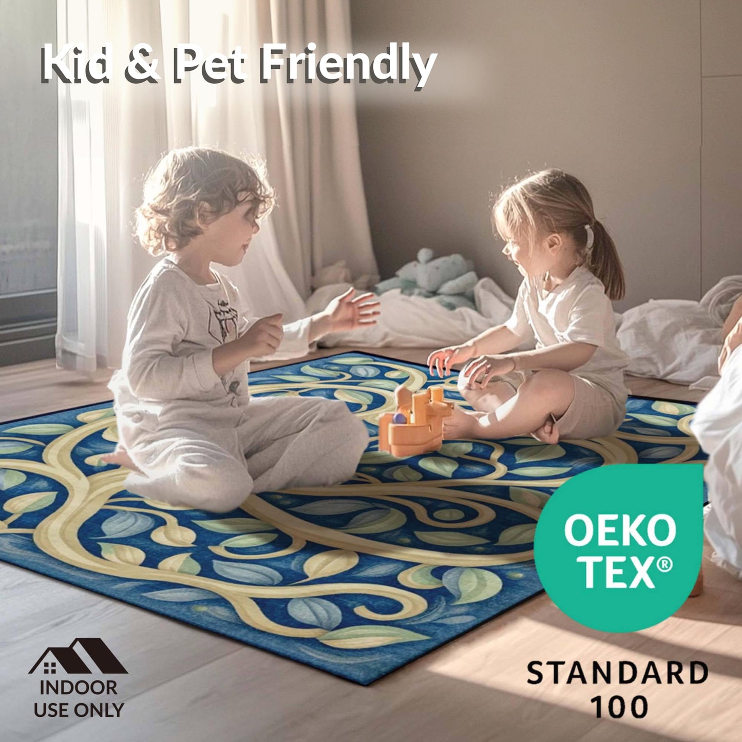 ODIKA Flatwoven High Traffic Area Rug 4x6, Artful Optical Trickery Display, Non Slip, Stain Resistant, Washable Area Rugs for Living Room, Bedroom (Orange, 4x6)