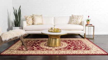 Unique Loom Versailles Collection Traditional Classic Medallion Floral Motif Area Rug (3' 3 x 5' 3 Rectangular, Burgundy/ Ivory)