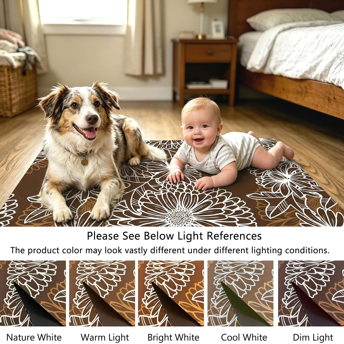 Cosilyt Smart Water Barrier Tech 0.1" Pro Ultra Thin Door Mat, Coffee Brown