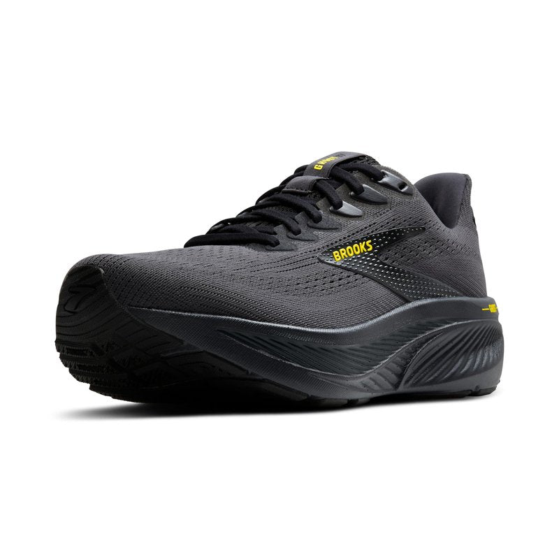 Brooks Men’s Ghost 17 Neutral Running Shoe - Ebony/Black/Yellow - 11 Medium