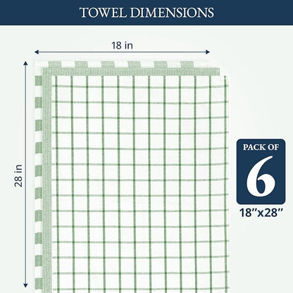 LANE LINEN Cotton Kitchen Towels Set, Quick-Drying Dish Towels, Premium Hand