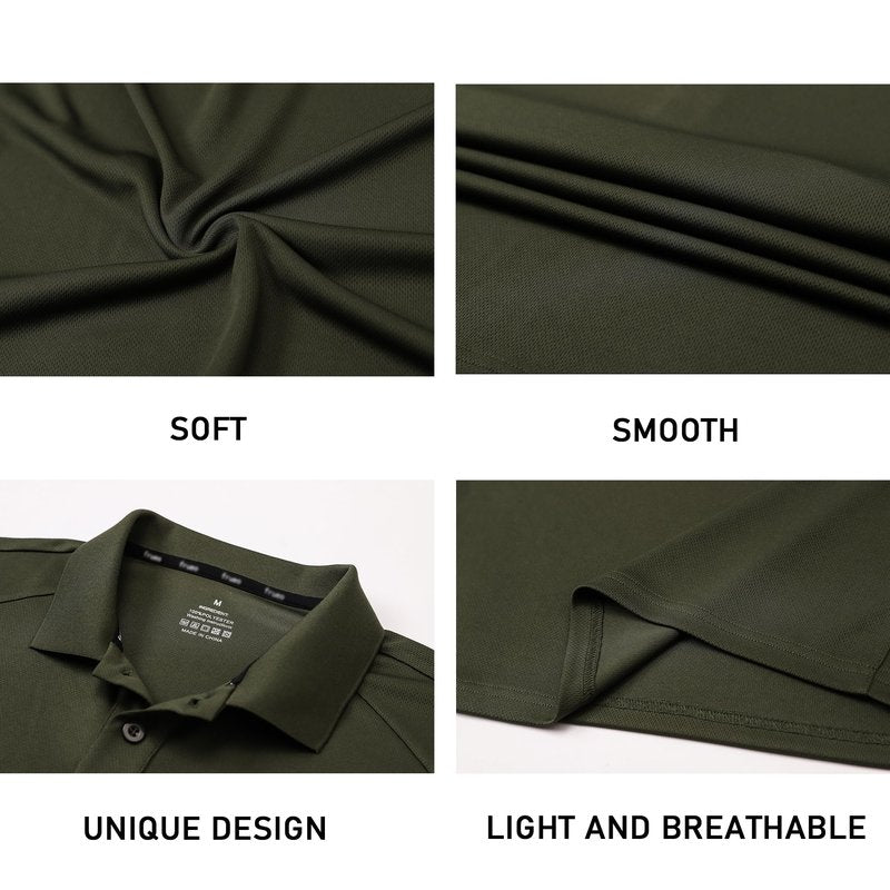 Gaiatiger Men’s 1 Pack Polo Shirt Moisture Wicking Quick Dry Performance Athletic Short Sleeve Golf Shirt,0427,Green,XL