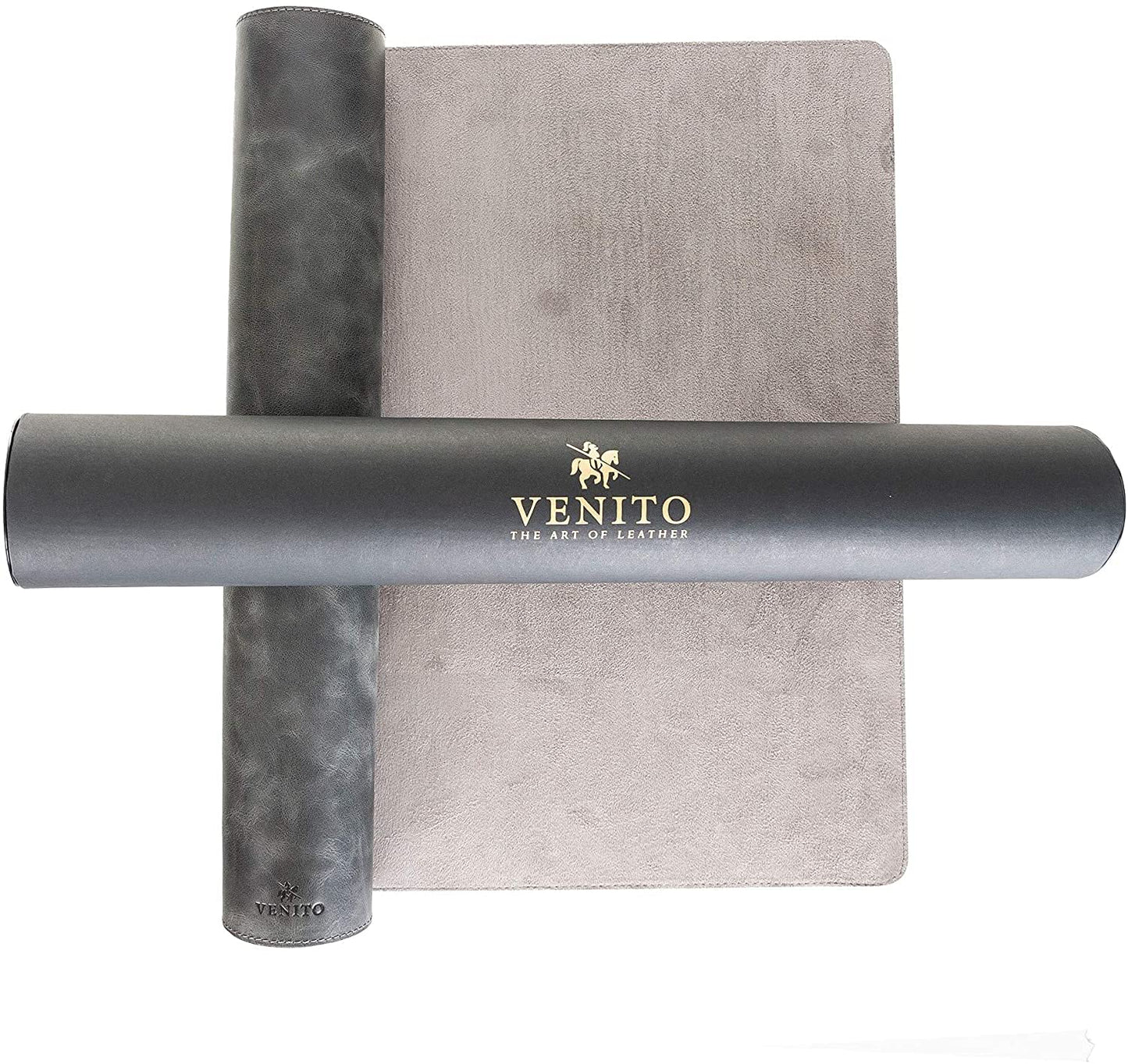 Venito Premium Leather Desk Pad Mat (31.5 X 14.6 inch) - Medium Desk Mat for Keyboard and Mouse Home Office Accessories (Faded Gray)*