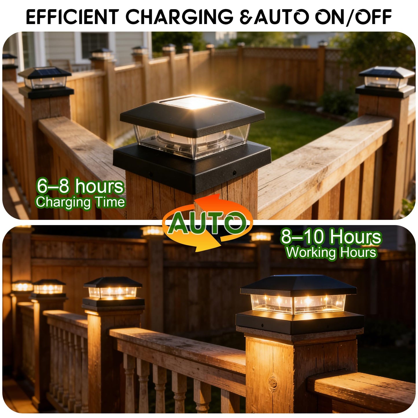 TW SHINE Solar Post Cap Lights Outdoor, 12 Pack Waterproof Solar Powered Deck Fence Post Lights, Warm White Post Light for Garden Patio Porch for 4x4, 5x5 or 6x6 Wooden Posts