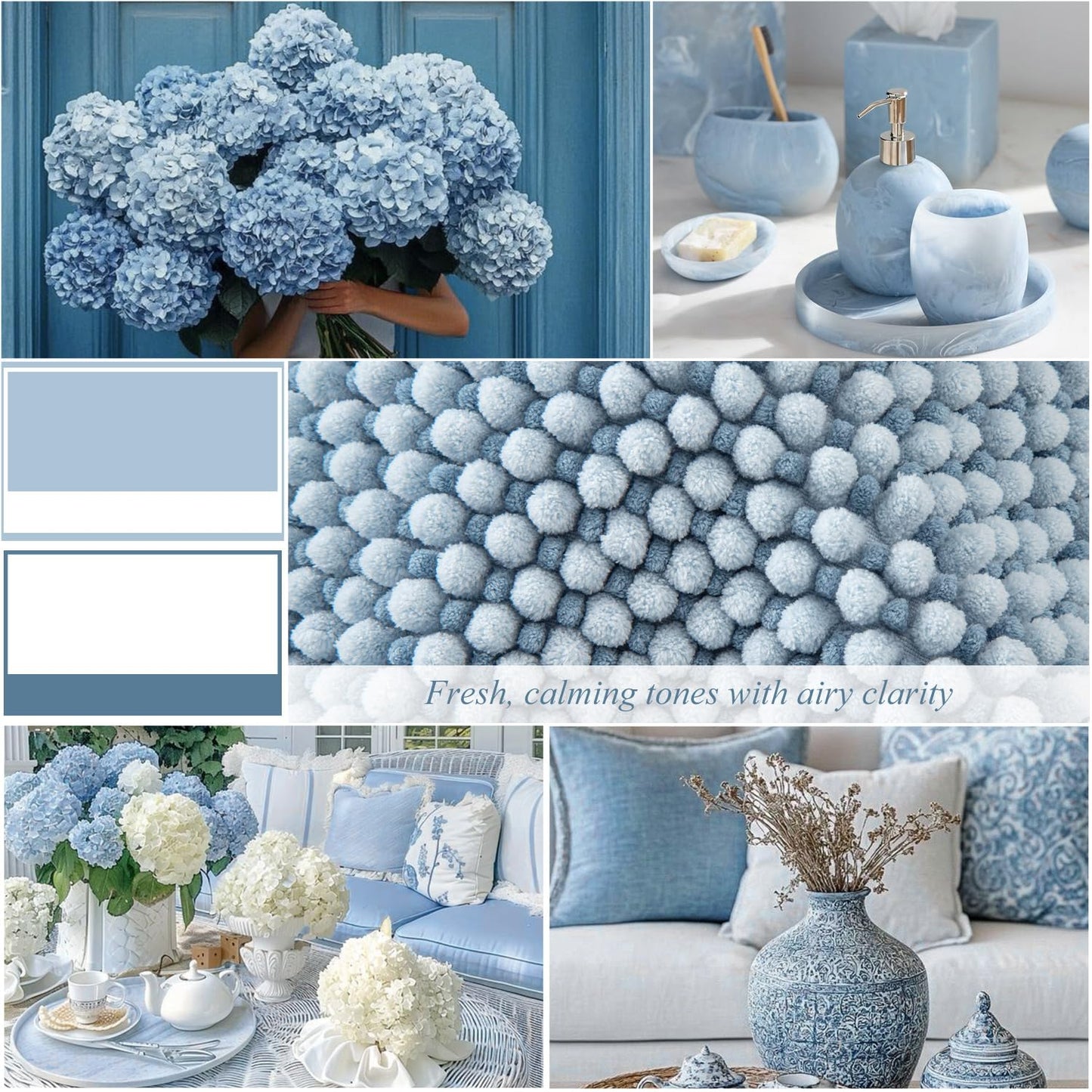BSICPRO Bathroom Rugs Set 2 Piece-Chenille Bath Mats Non Slip-Thick Soft Absorbent Beach Bath Rug-Shower Floor Mat Machine Washable-Bathroom Decor Accessories (Light Blue, 20" x 32" Plus 16" x 24")