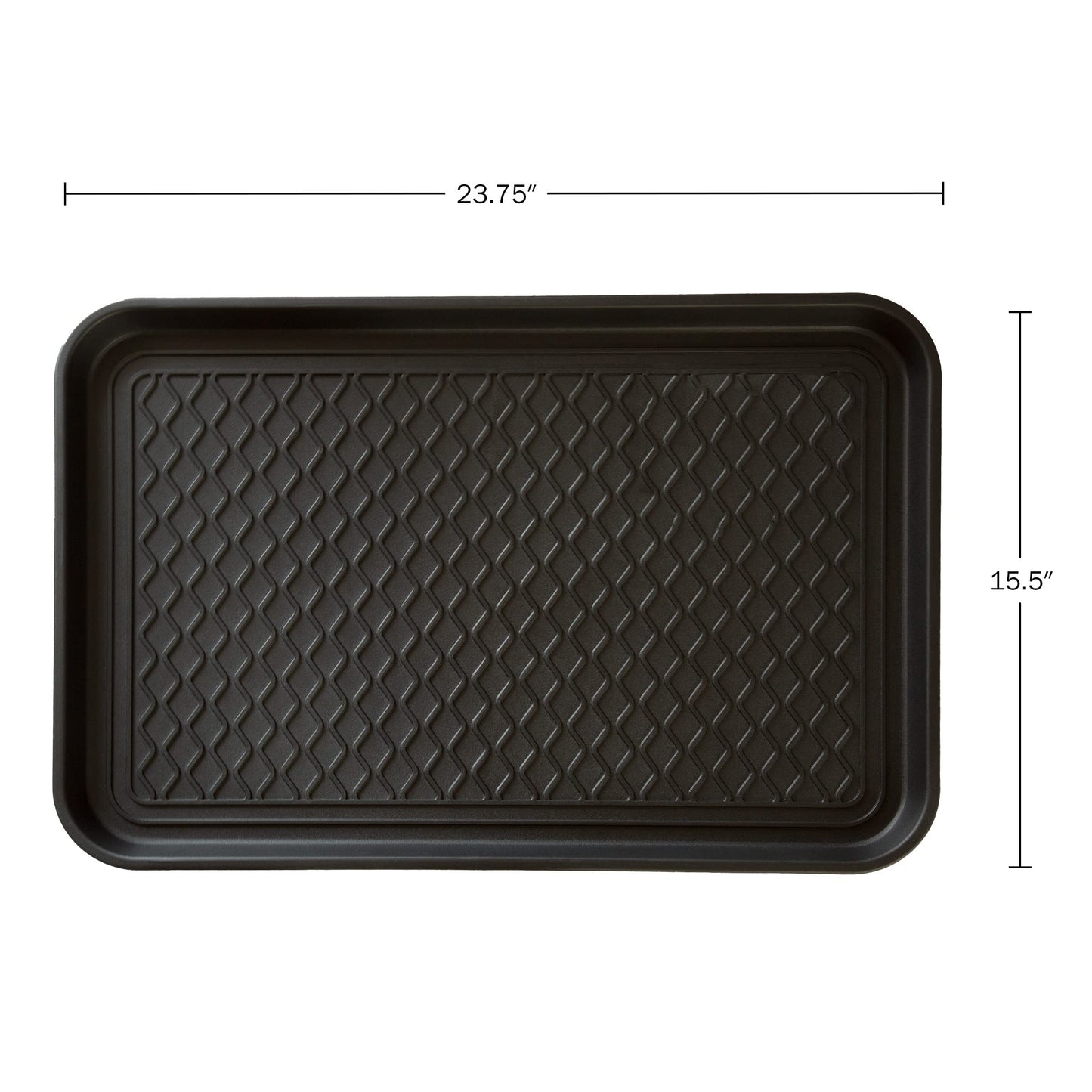 All-Weather Indoor/Outdoor Mat for Boots - Weather-Resistant Hard Plastic Shoe and Boot Tray with Raised Edge by Stalwart (Black, MEDIUM)