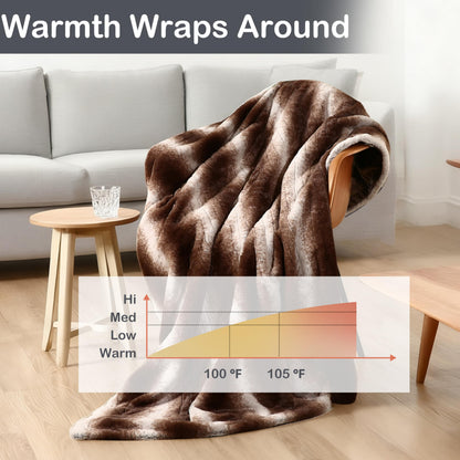 Electric Heated Blanket Full Size 72"x84", Cozy Large Oversized, 5 Heating Levels & 10 Hours Auto Off, Cozy for Bed, Sofa, & Office, Machine Washable, Purple