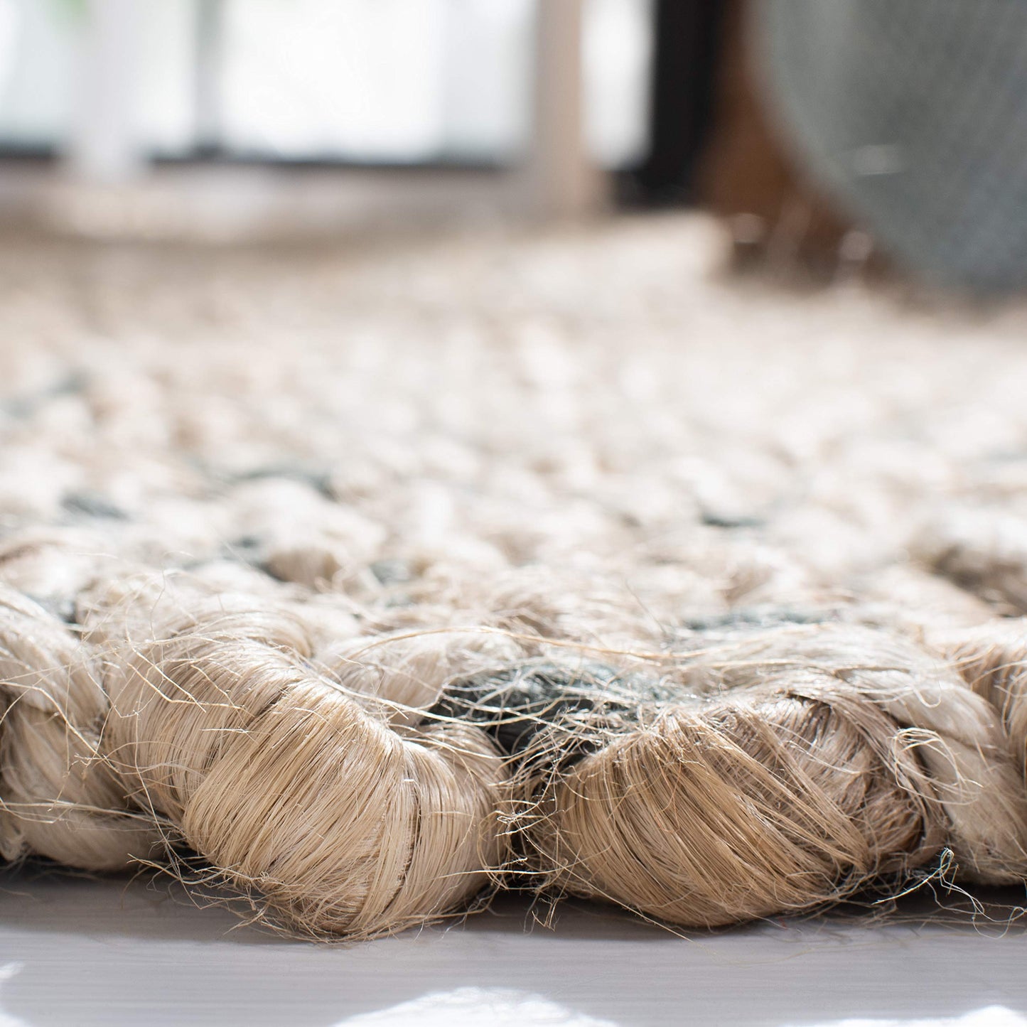 SAFAVIEH Natural Fiber Collection Area Rug - 9' x 12', Blue & Natural, Handmade Jute, Ideal for High Traffic Areas in Living Room, Bedroom (NF454A)