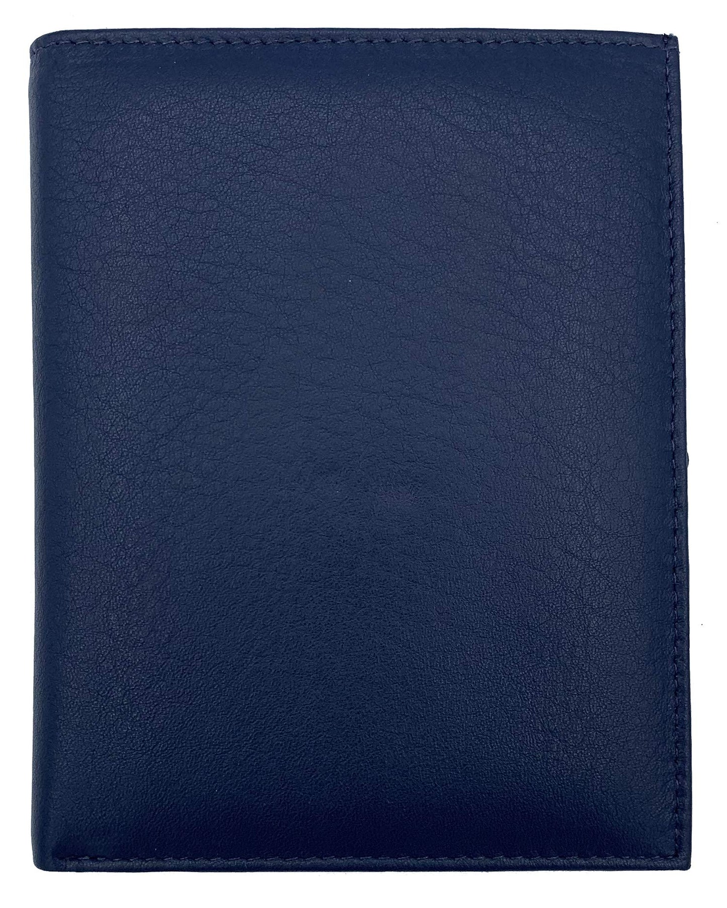 Blue RFID Genuine Leather Passport Wallet