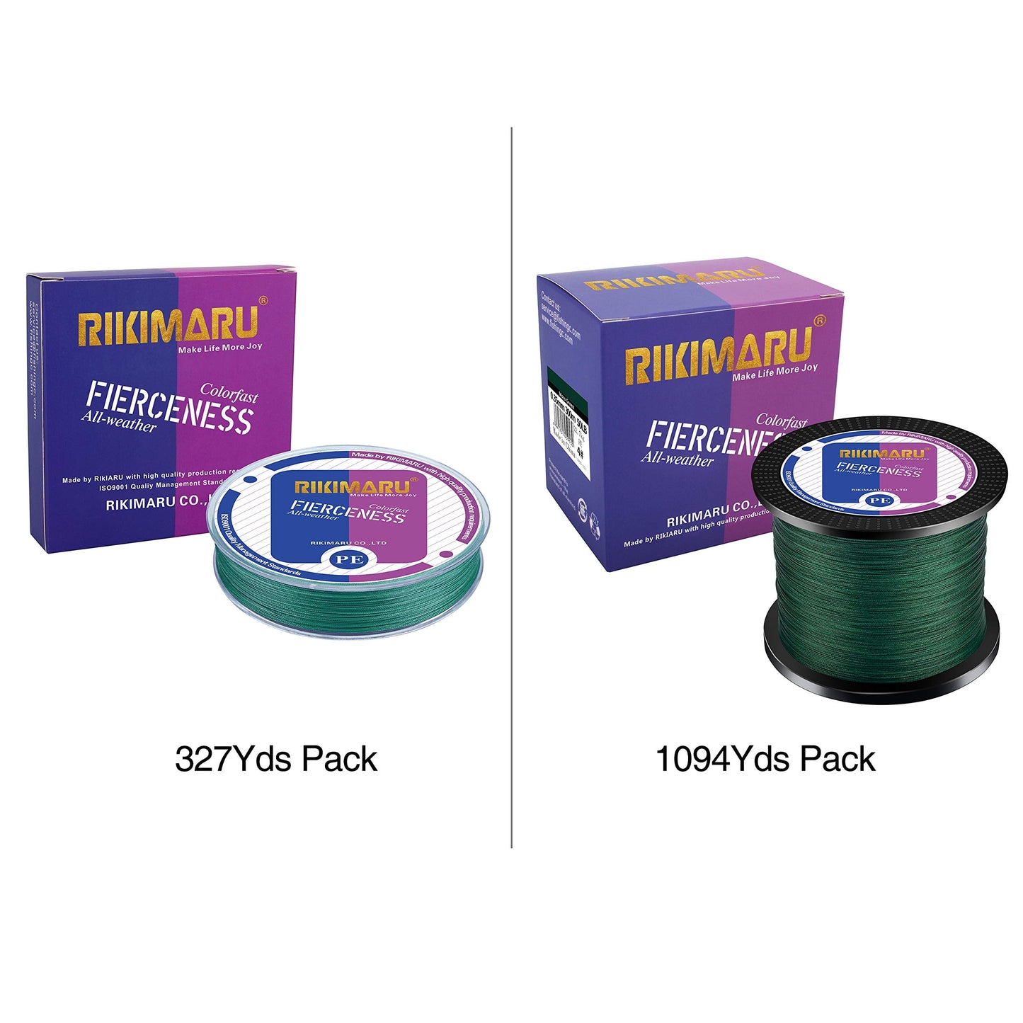Braided Fishing Line Abrasion Resistant Superline Zero Stretch&Low Memory Extra Thin Diameter Green 327Yds,50LB