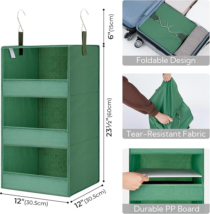 GRANNY SAYS 3-Shelf Closet Organizers and Storage, Foldable Hanging Closet