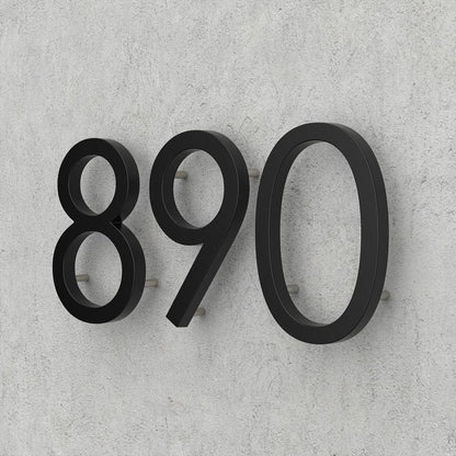 Modern House Numbers for Outside, 5 Inch Floating House Numbers, Metal Address Sign, Mailbox Number, with Nail Kit, Never Rust, Matte Black (Black, 7)