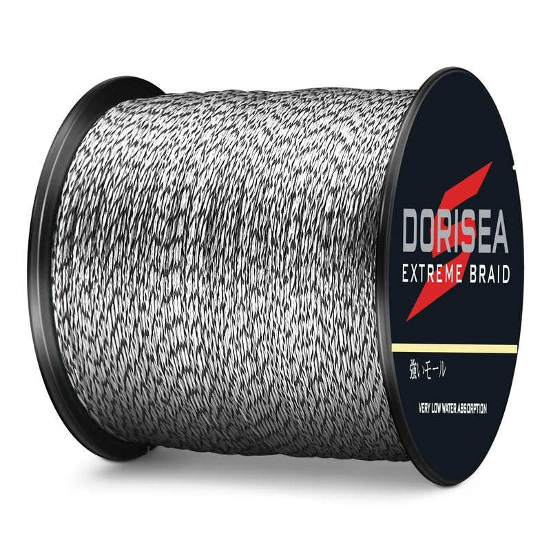 Dorisea Extreme Braid 100% Pe Multi-Color(Black&White) Braided Fishing Line 109Yards-2187Yards 6-550Lb Test Fishing Wire Fishing String Incredible Superline (100m/109Yards 30lb/0.26mm)