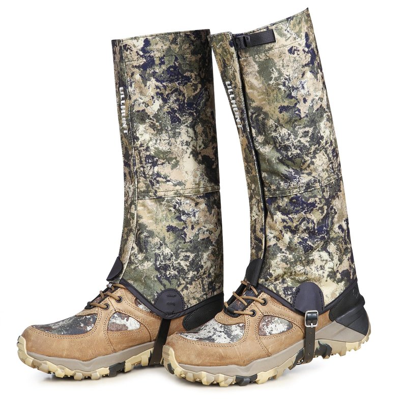 QOGIR Hunting Gaiters Boot Gaiters, Durable Leg Gaiters for Hunting, Waterproof Hiking Gaiters with Upgraded Rubber Foot Strap, Adjustable Snow Boot Gaiters for Hiking, Hunting, and More (Medium)