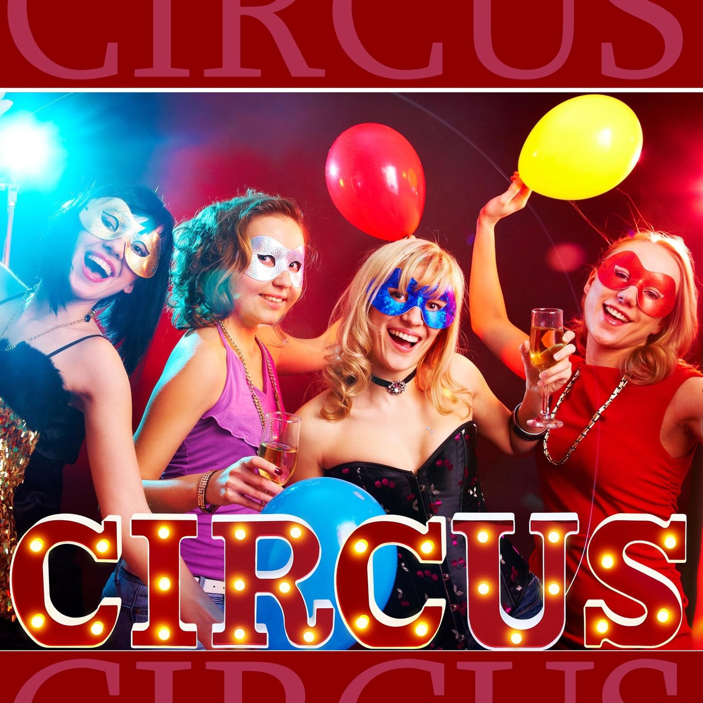 Aurelema Circus 6.3" Light up Letters Sign Party Decorations Battery Powered Marquee Lighted Sign LED Alphabet Letter Lights for Christmas Night Party Birthday Home Tabletop Decor Supplies