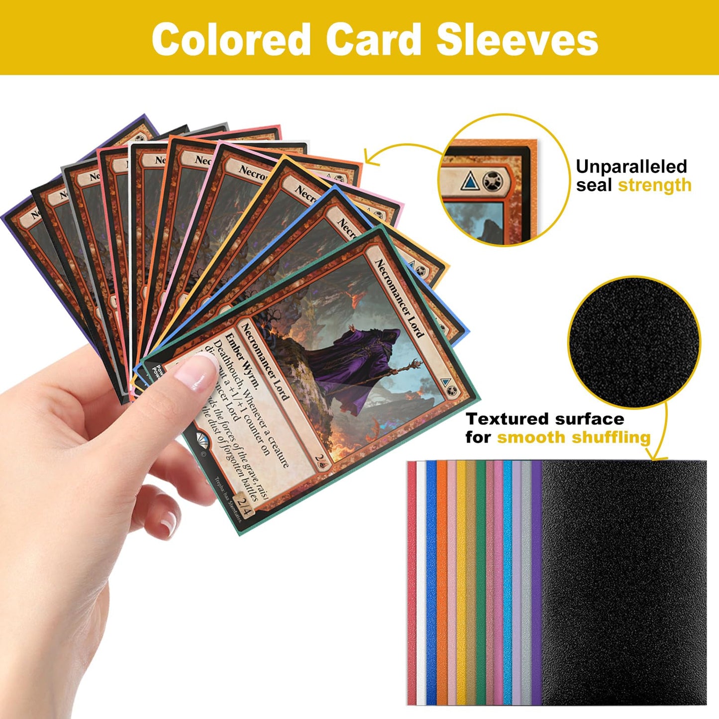 Premium Card Sleeves, 150 Sleeves 2.6''x3.6''(66x91mm) Compatible with Standard Sized Trading Card, Fit for MTG PTCG Game Card, Baseball Card, Sport Card (Rose Red)