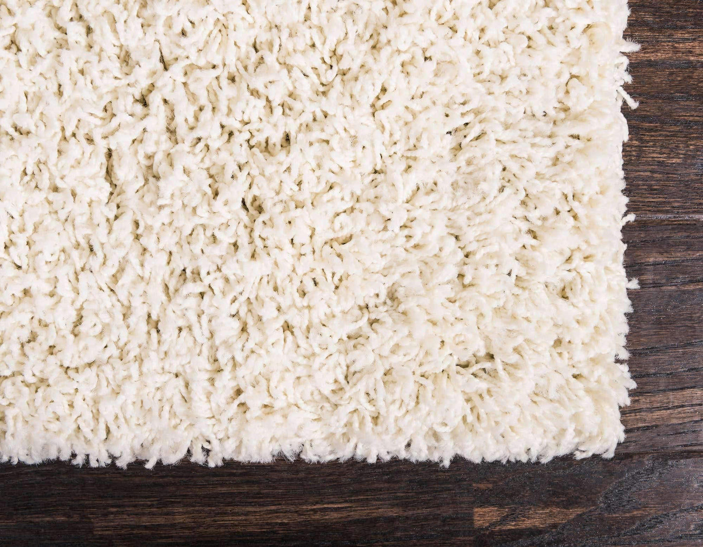 Unique Loom Solid Shag Collection Area Rug (6' 1" x 9' Rectangle, Pure Ivory)