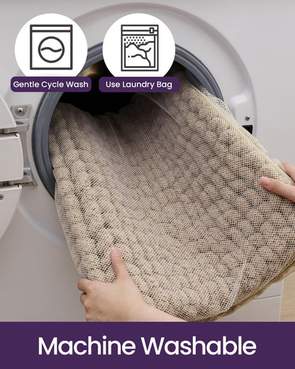 DEXI Bathroom Rugs 24x36, Non Slip Washable Bath Mat, Luxury Chenille Super Absorbent Ultra Thick Bathmats for Shower Floor, Plush Fluffy Shaggy Carpet for Tub, Beige