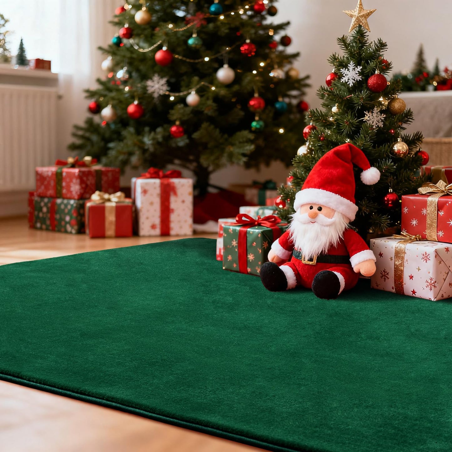 Andecor Shag Living Room Area Rug, 6x9 Green Washable Fuzzy Bedroom Rugs, Soft Fluffy Indoor Carpets for Dorm Boys Girls Kids Room Nursery Home Decorations