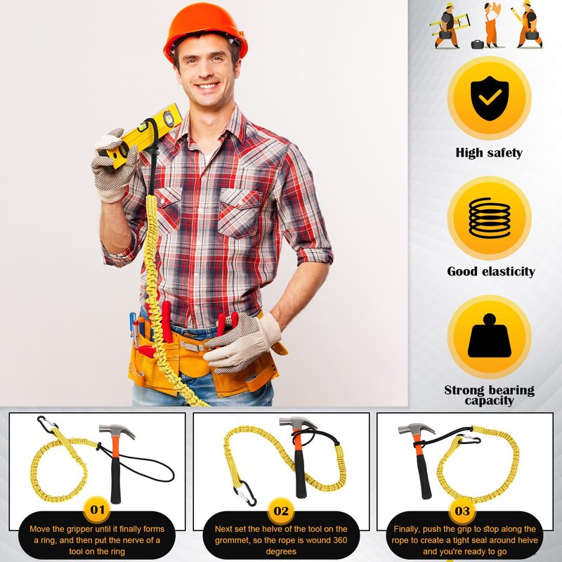 12 Pack Tool Lanyard with Single Metal Buckle and Adjustable Loop End, Standard Length, Maximum Weight Limit 8KG/ 17.6lb, with Aluminum Screw Lock, Retractable Shock Cord Stopper (Colorful)
