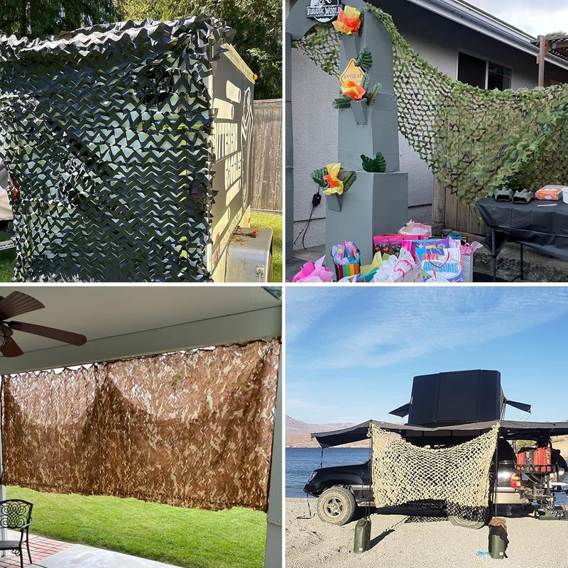 Camo Netting Bulk Roll - Camouflage Ghillie Hunting Blind | Woodland Camo 5x9.8ft for Camping & Decor