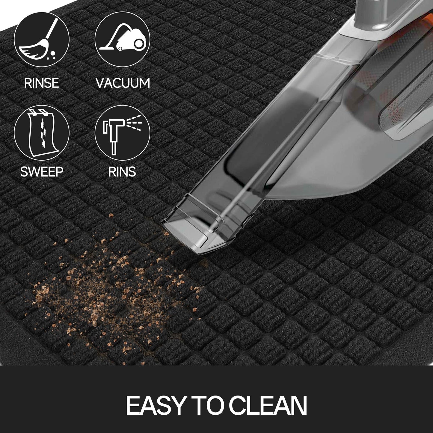 Cybstrax Front Door Mat Indoor Outdoor, 36"x48" Heavy Duty All-Weather Doormat, Non-Slip Waterproof Absorbent Commercial Floor Mat for Garage, Patio, High Traffic Areas