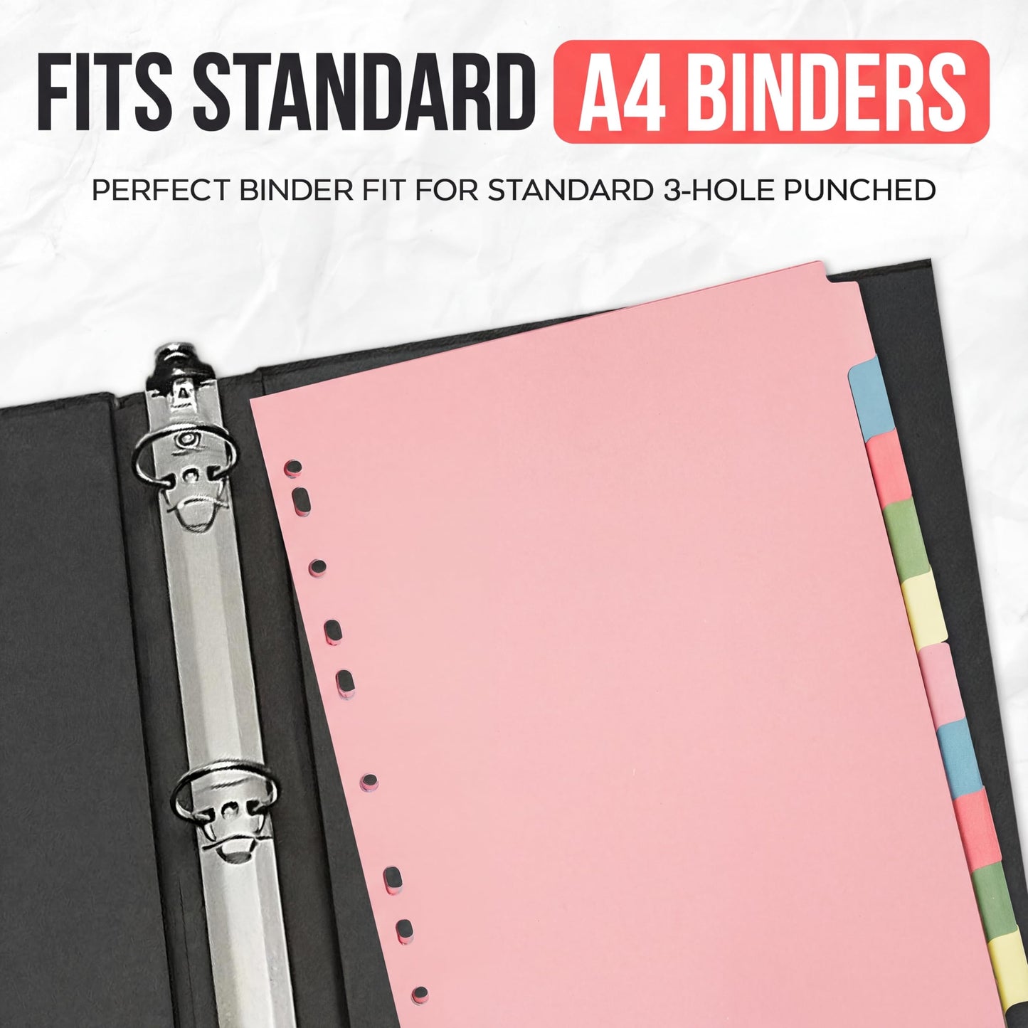 10 Tab Dividers for 3 Ring Binder – 10 Dividers Set with Tabs, Perfect for Organizing Documents, Binder Tab Dividers for Easy Filing (5 Pack)