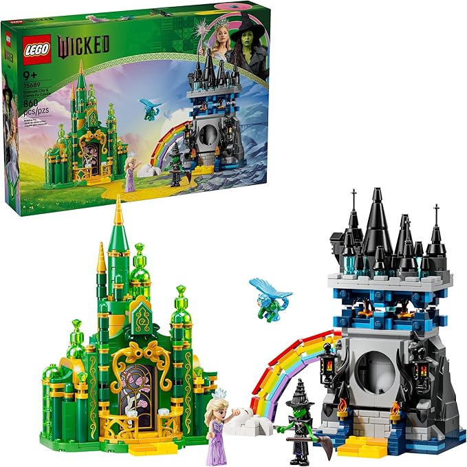 LEGO Wicked Emerald City &amp Kiamo Ko Castle Building Toy - Elphaba &amp Glinda Toy Figures 2 Buildable Playsets &amp Flying Monkey Minifigure for Kids Ages 9+ - Wicked Merch Gift for Girls &am