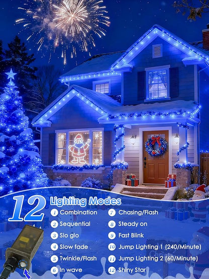 Voice Control Connectable 2PK 164FT 400LED Christmas String Lights Indoor Outdoor with Remote | Smart Twinkle Fairy String Lights 12 Modes & Timer for Xmas Tree Decor (Blue)