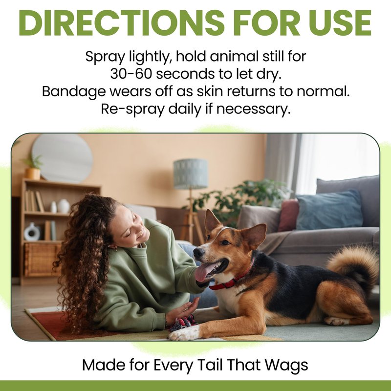 Liquid Bandage for Dogs 4oz Waterproof Spray - Dog Wound Care with Aloe for Cuts, Scrapes, Hot Spots & Paw Injuries - Alcohol-Free, Safe if Licked, Made in USA | Chew + Heal
