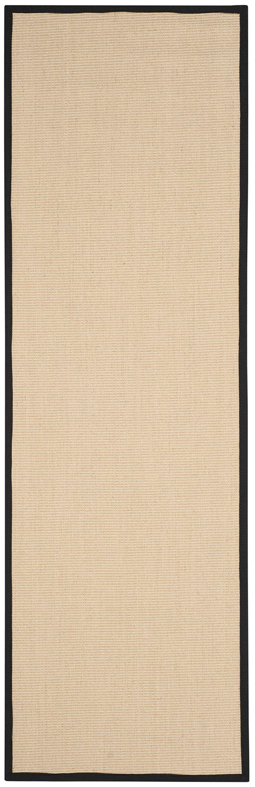 SAFAVIEH Natural Fiber Collection Runner Rug - 2'6" x 10', Beige & Black, Border Sisal Design, Easy Care, Ideal for High Traffic Areas in Living Room, Bedroom (NF131A)