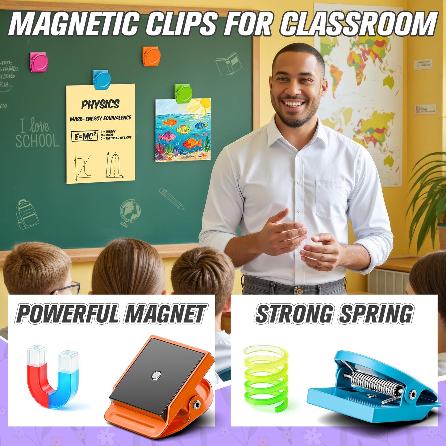 MUKFIRM 24 Pack Magnetic Clip Heavy Duty, Cute Magnetic Clips for Whiteboard, Refrigerator Magnets, Fridge Magnets for Pictures, Strong Magnet Clips for Classroom, Cruise Cabins, Locker, Office