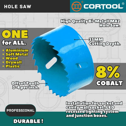 3-1/2 Inch Hole Saw with Arbor for Metal and Wood Cutting, Bi-Metal Hole Cutter, 3-1/2" Hole Saw Kit for Drywall, Wood, PVC Boards, Fiberglass and Vent Pipes