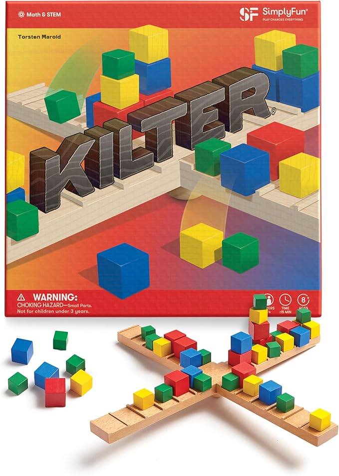 SimplyFun Kilter - The Educational Game of Levers &amp Motion - Hilarious Family Fun with an Introduction to Physics &amp Predicting Outcomes - Kids Game - 2 to 4 Players - Ages 8 &amp Up
