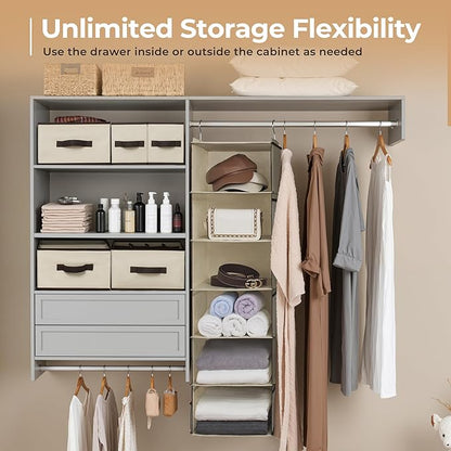 GRANNY SAYS Hanging Closet Organizers and Storage 6 Shelves, Closet Hanging