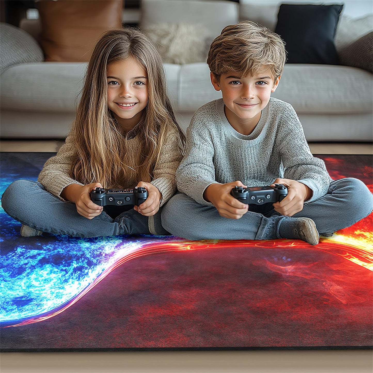 FJKJHKGJ Gaming Rug for Boys Room - Video Game Rug Game Controller Floor Mats Gamer Room Decor for Kids Teen Boy, 3x5 Feet
