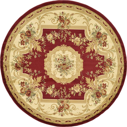 Unique Loom Versailles Collection Area Rug - Henry (7' 10" Round Red/Brown)